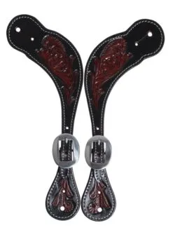 Black Floral Spur Straps