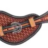 Basket Weave - Chestnut With Black Border Spur Strap