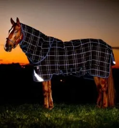 Rhino® Plus Reflectech Vari-Layer Turnout (250g Medium) 13 Rhino® Plus Reflectech Vari-Layer Turnout (250g Medium) -Professional Choice Shop aabrk2 brcc rhino reflectech plus vari layer horse blanket check reflective stripes